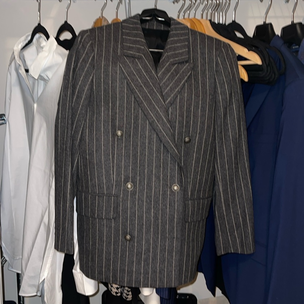 The Kooples Grey Pinstripe Blazer